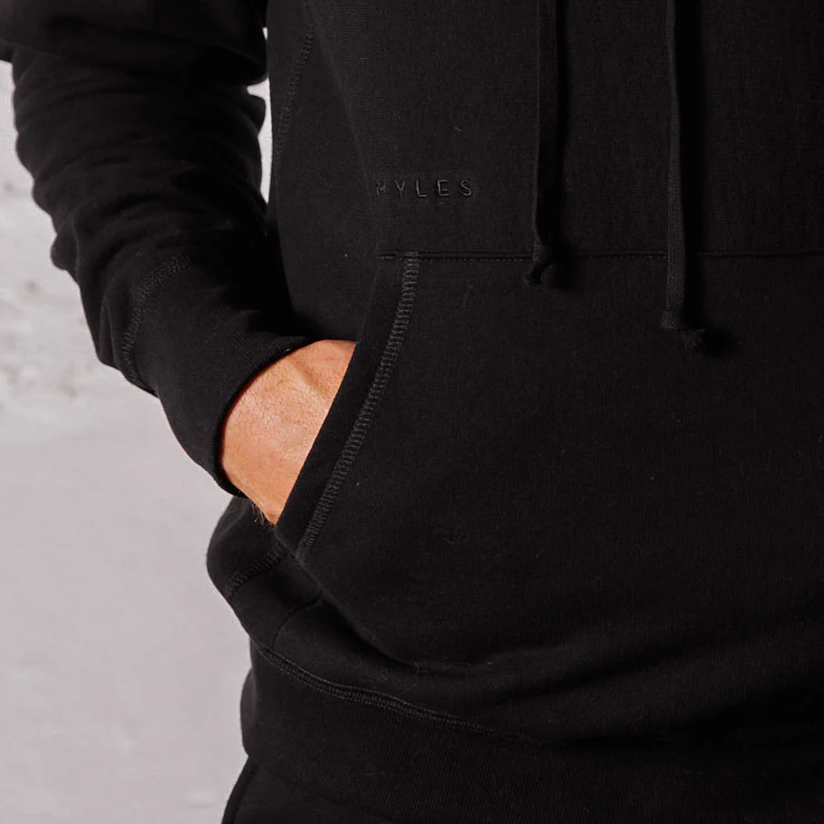 Skyline Heavyweight Fleece Hoodie in Black