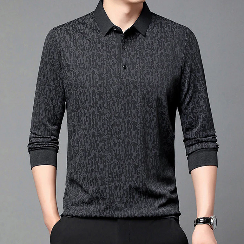 🎁Best Christmas Gift For Girls 50% OFF💖Men's Business Casual Lapel Long Sleeve T-Shirt