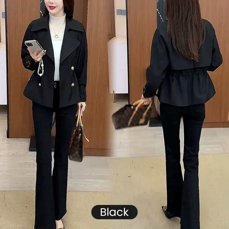Women's Lapel Double Breasted Short Coats