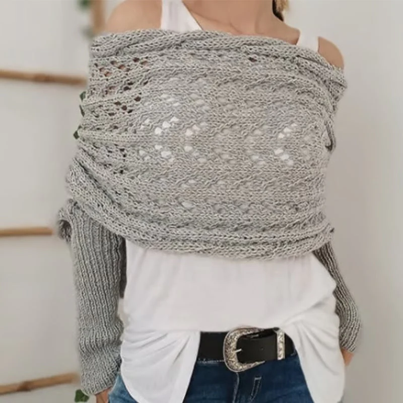 🔥Last Day Sale 49%🔥🧶Women's Knitted Double Sleeve Scarf🧣