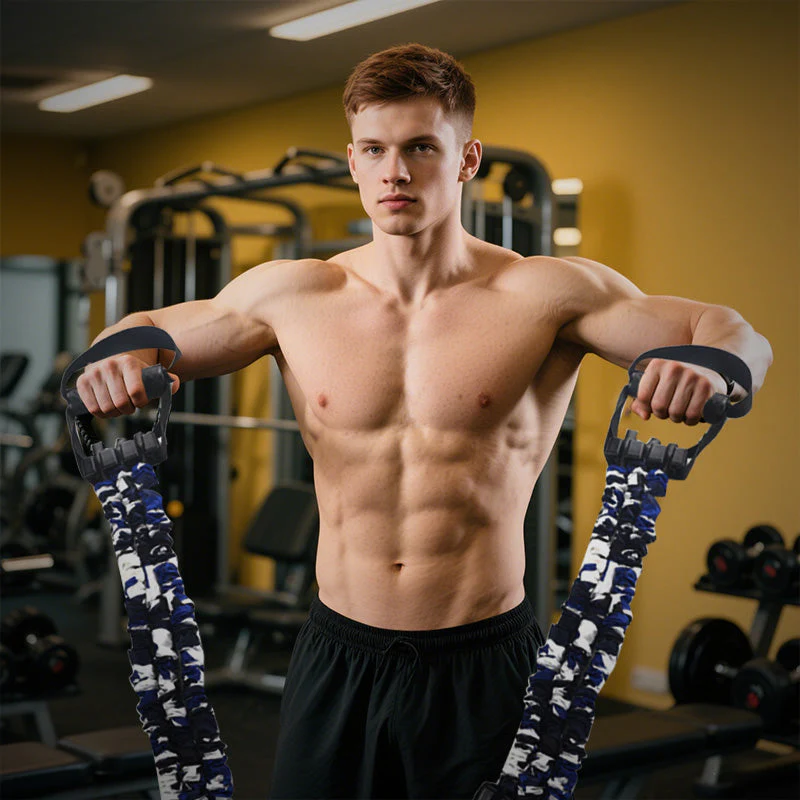 💪3-Way Natural Latex Resistance Band - Full Body Stretching & Strength Training