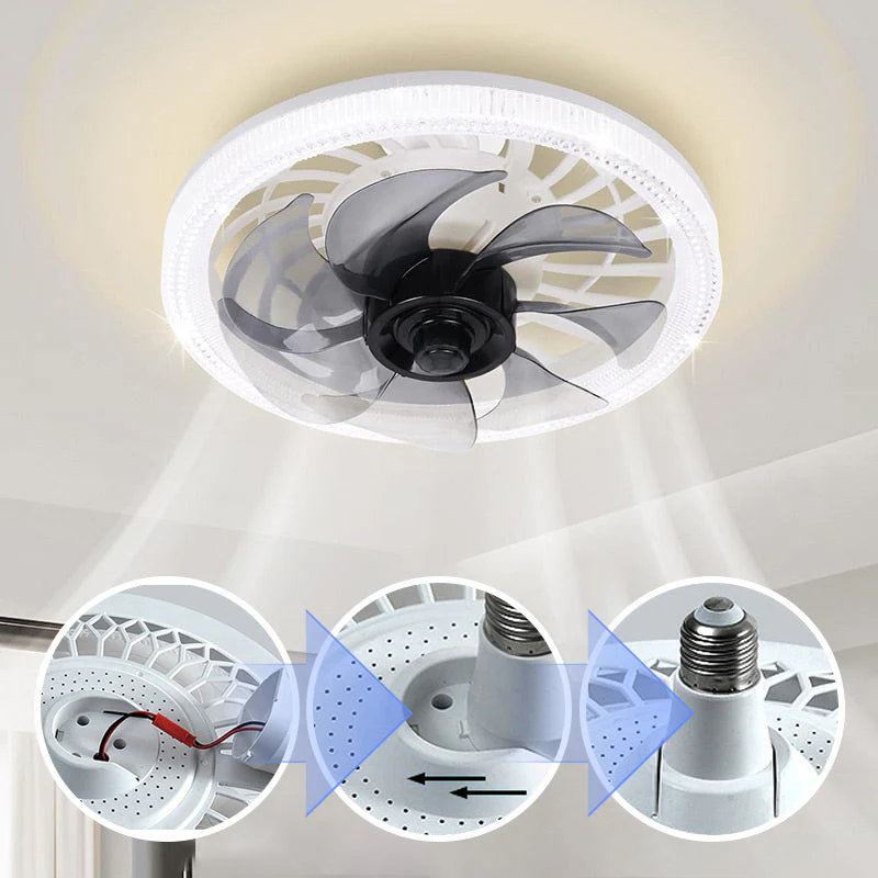 2-in-1 Mute Adjustable Fan Light with Remote Control