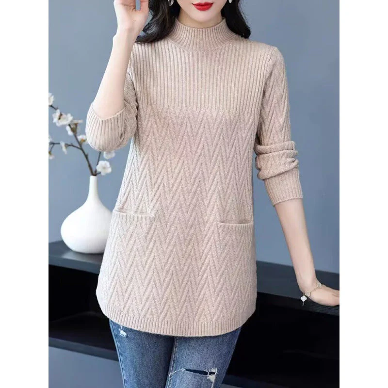 🎁Gift Choice🎁- Women's Mid-Length Half Turtleneck Sweater