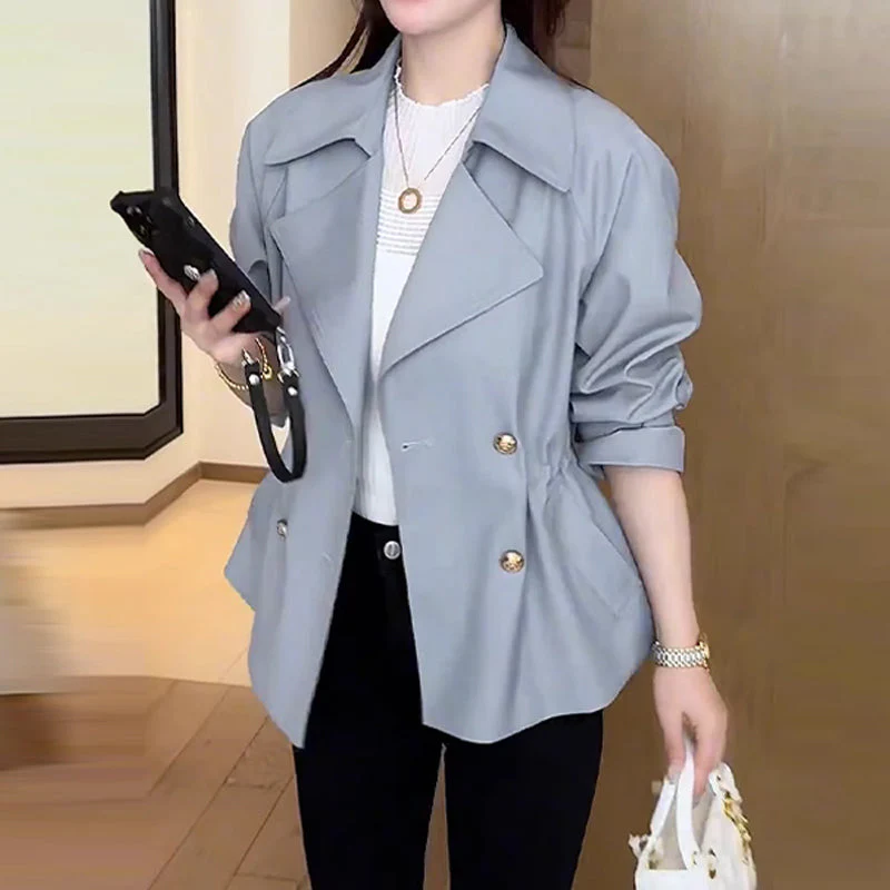 Women's Lapel Double Breasted Short Coats