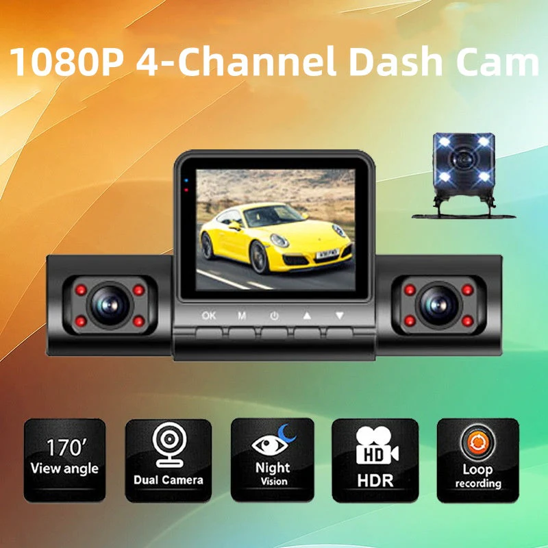 🔥Clearance Sale🚗1080P 4-Channel Dash Cam with Night Vision(The more you buy, the higher the discount)