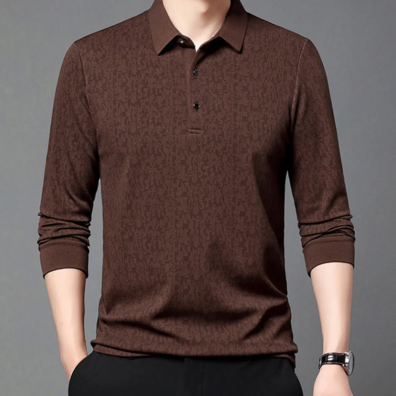 🎁Best Christmas Gift For Girls 50% OFF💖Men's Business Casual Lapel Long Sleeve T-Shirt