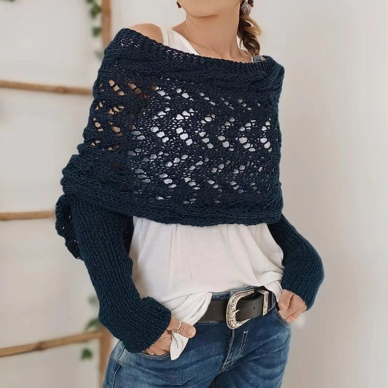 🔥Last Day Sale 49%🔥🧶Women's Knitted Double Sleeve Scarf🧣