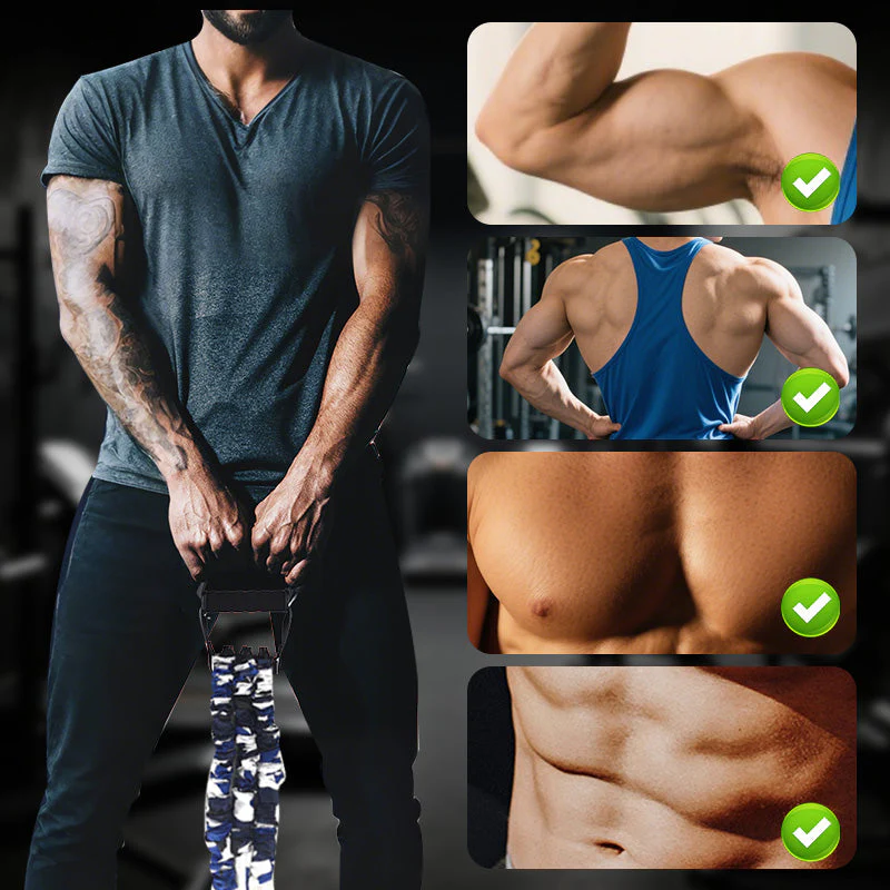 💪3-Way Natural Latex Resistance Band - Full Body Stretching & Strength Training