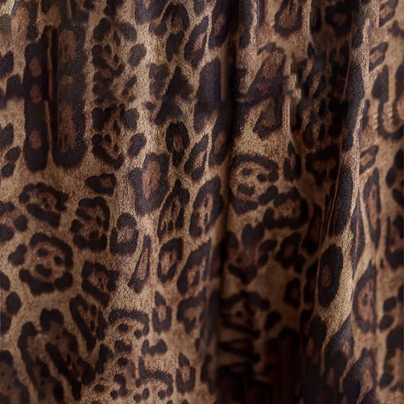 Women's Leopard Print Pants with Pockets