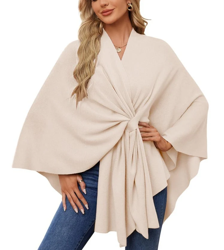 🔥Last Day Sale 49%🔥Elegant Shawl Wraps Soft Open Front Poncho Sweater