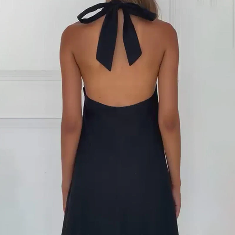 🔥New Arrival 2025🔥Halter Backless A-Line Mini Dress