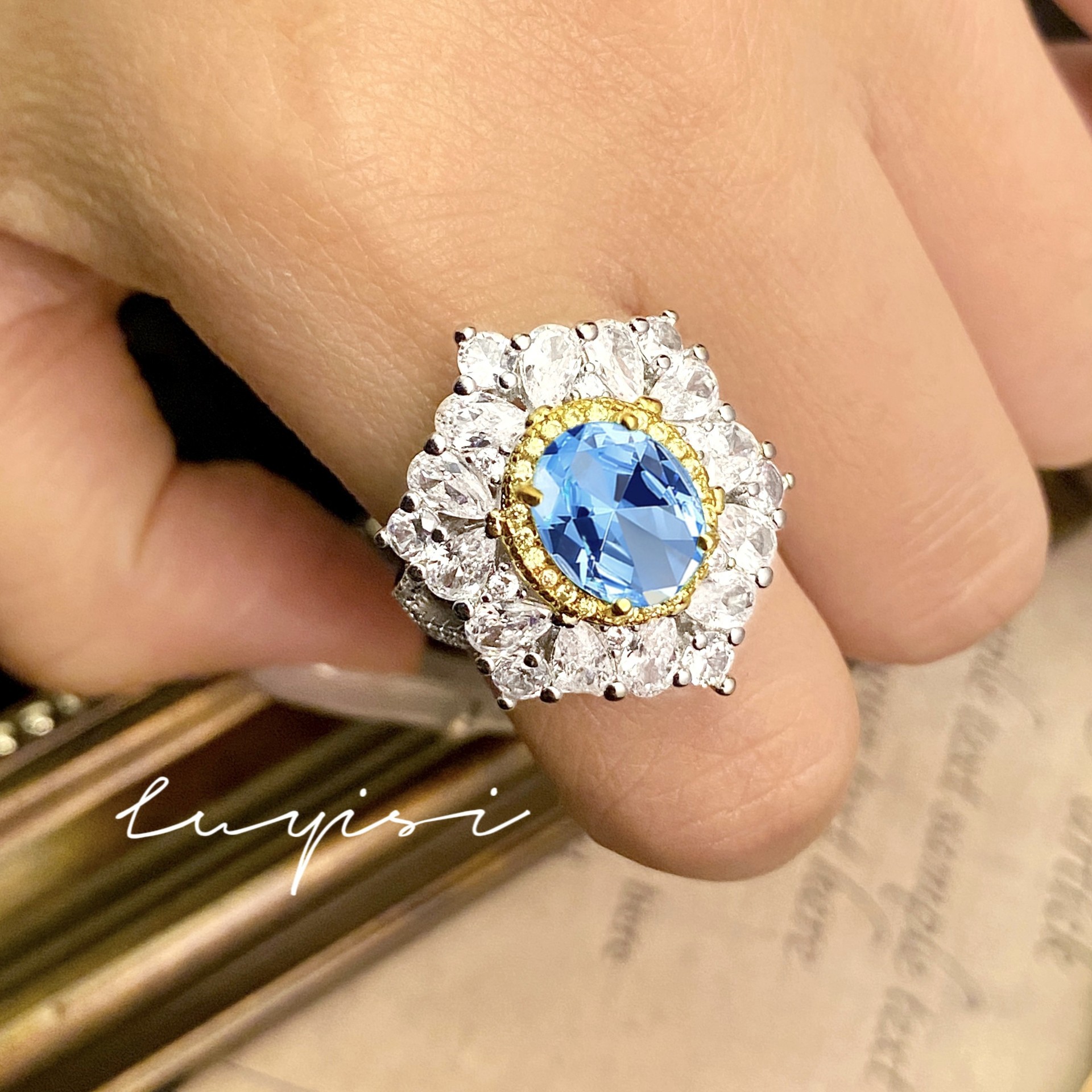 🔥HOT SALE 50% OFF🔥💎 Luxury 3 Carat Colored Gemstone Open Ring