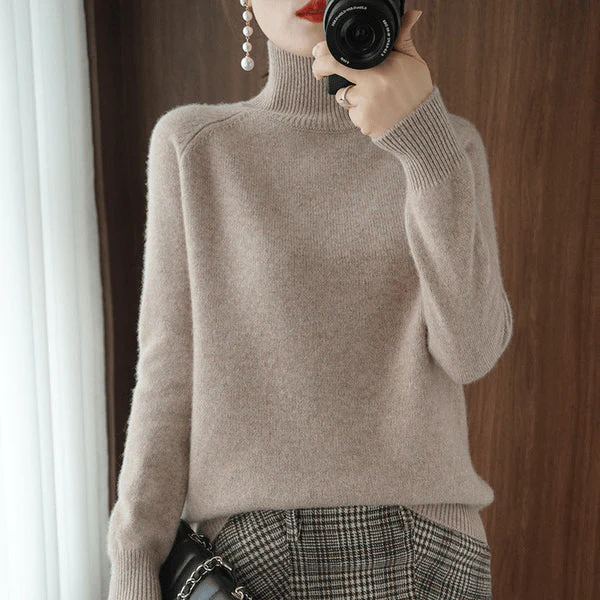 🔥Last Day Sale 49%🔥Women's Solid Turtleneck Knit Sweater