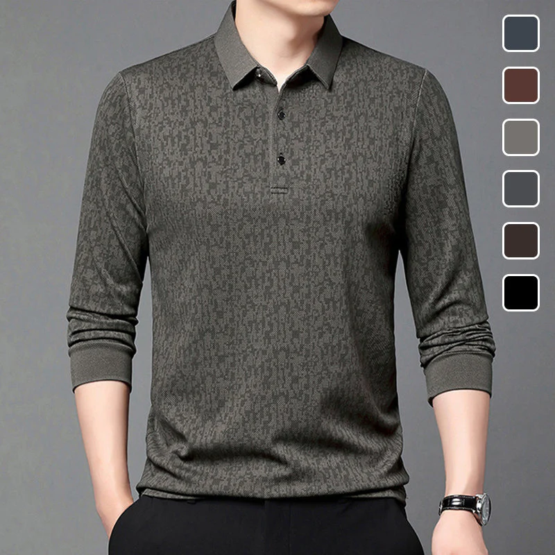 🎁Best Christmas Gift For Girls 50% OFF💖Men's Business Casual Lapel Long Sleeve T-Shirt