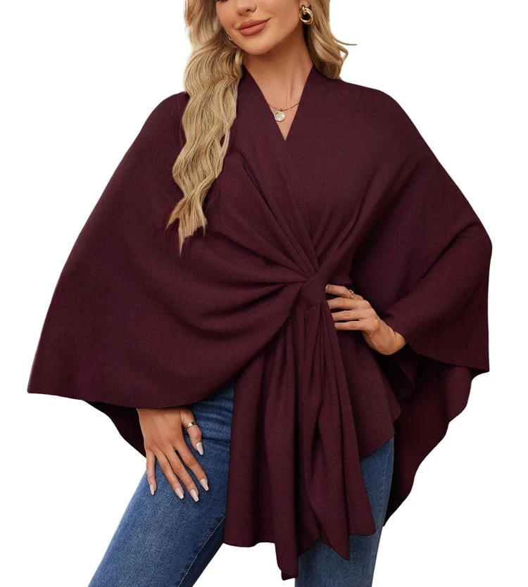🔥Last Day Sale 49%🔥Elegant Shawl Wraps Soft Open Front Poncho Sweater