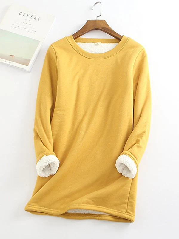❄Get ready for the cold season❄Women‘s NEW Casual Cotton Round Neck Solid Sweatshirt🙋‍♀️