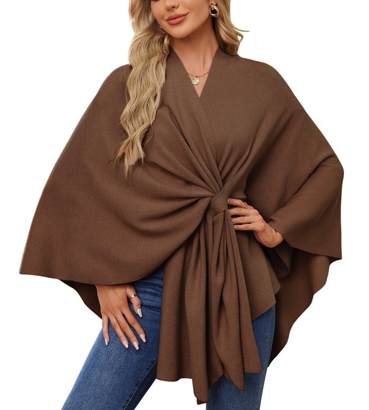 🔥Last Day Sale 49%🔥Elegant Shawl Wraps Soft Open Front Poncho Sweater