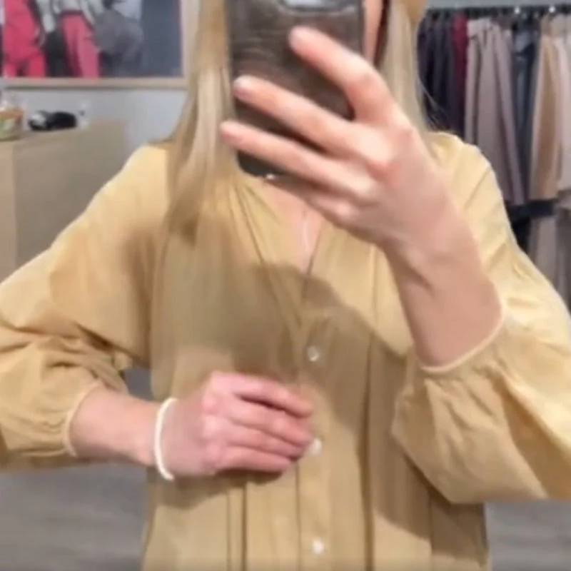 Women's V-Neck Gradient Color Loose Casual Dress