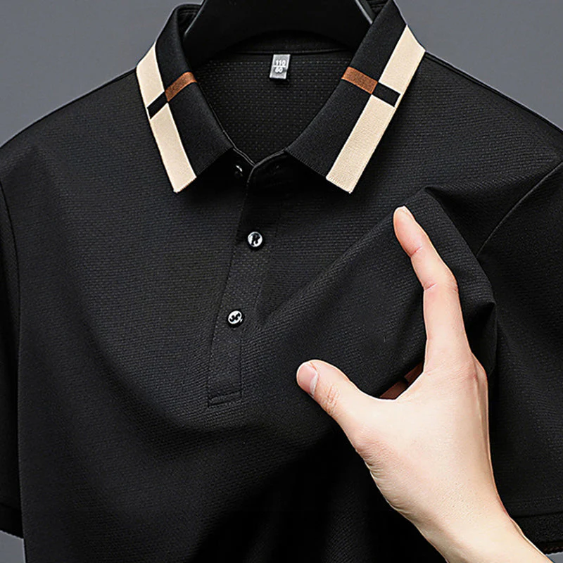 🔥Today 50% off🔥Men's Stretch Ice Silk Short Sleeve Lapel T-shirt