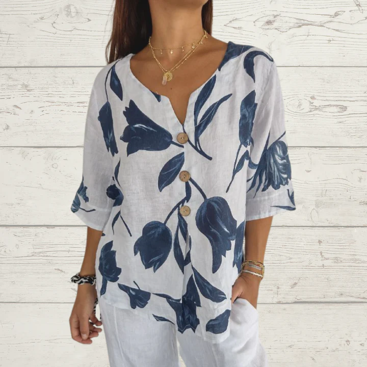 🔥Last Day Sale 49%🔥🌷Printed V-neck Tunic Top🌷