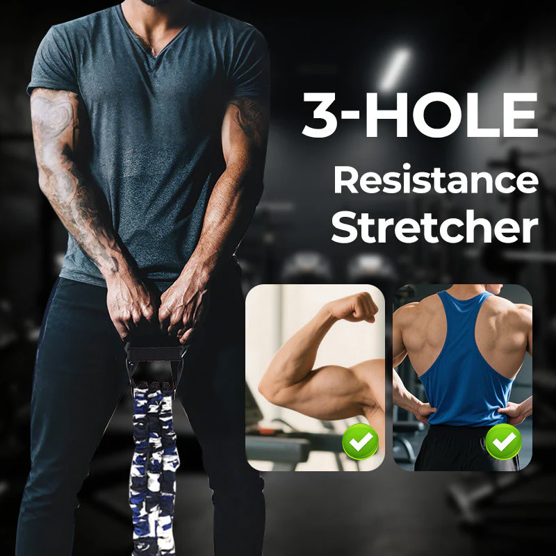 💪3-Way Natural Latex Resistance Band - Full Body Stretching & Strength Training