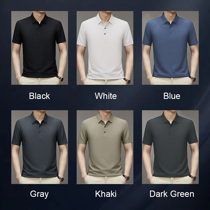 Men's Quick Dry Breathable Silk Polo Shirt