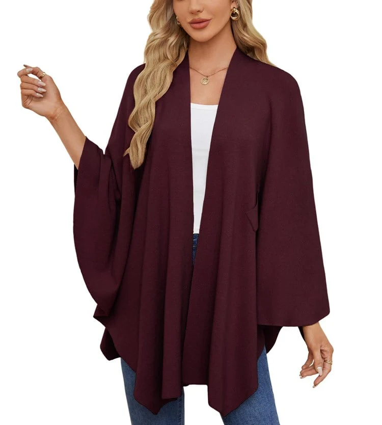 🔥Last Day Sale 49%🔥Elegant Shawl Wraps Soft Open Front Poncho Sweater