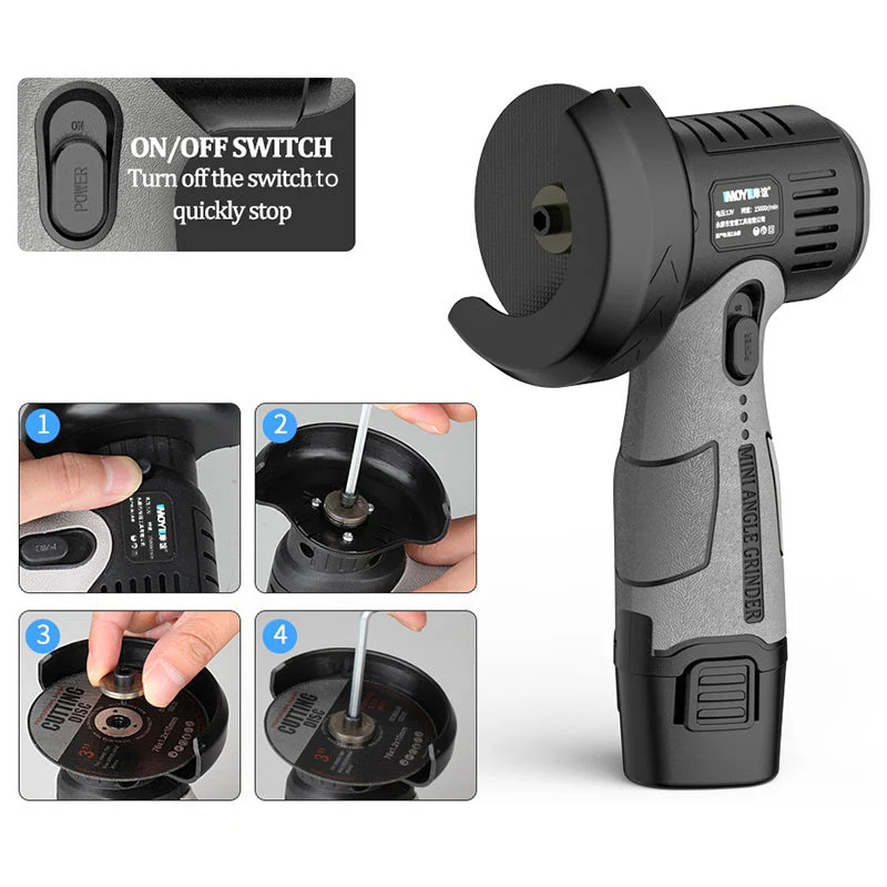 ⏳Time-limited Special🧰12V Mini Angle Grinder with Cutting Disc🚀Free shipping