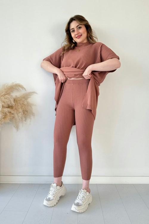 ✨New best-seller✨Women's two-piece stretch knit set (top + trousers).