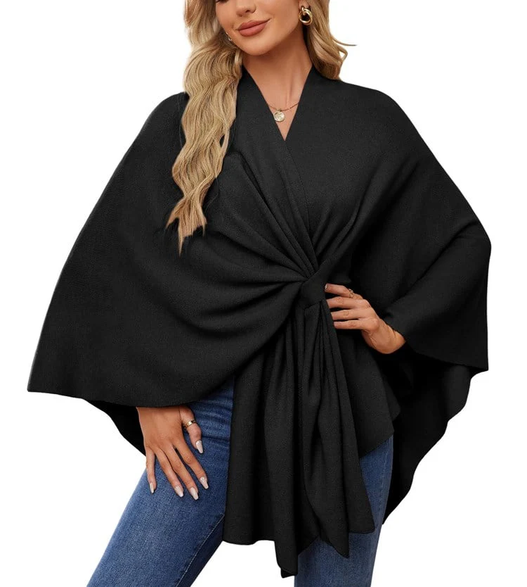 🔥Last Day Sale 49%🔥Elegant Shawl Wraps Soft Open Front Poncho Sweater