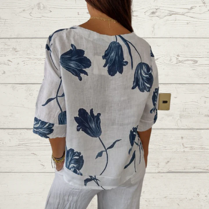 🔥Last Day Sale 49%🔥🌷Printed V-neck Tunic Top🌷