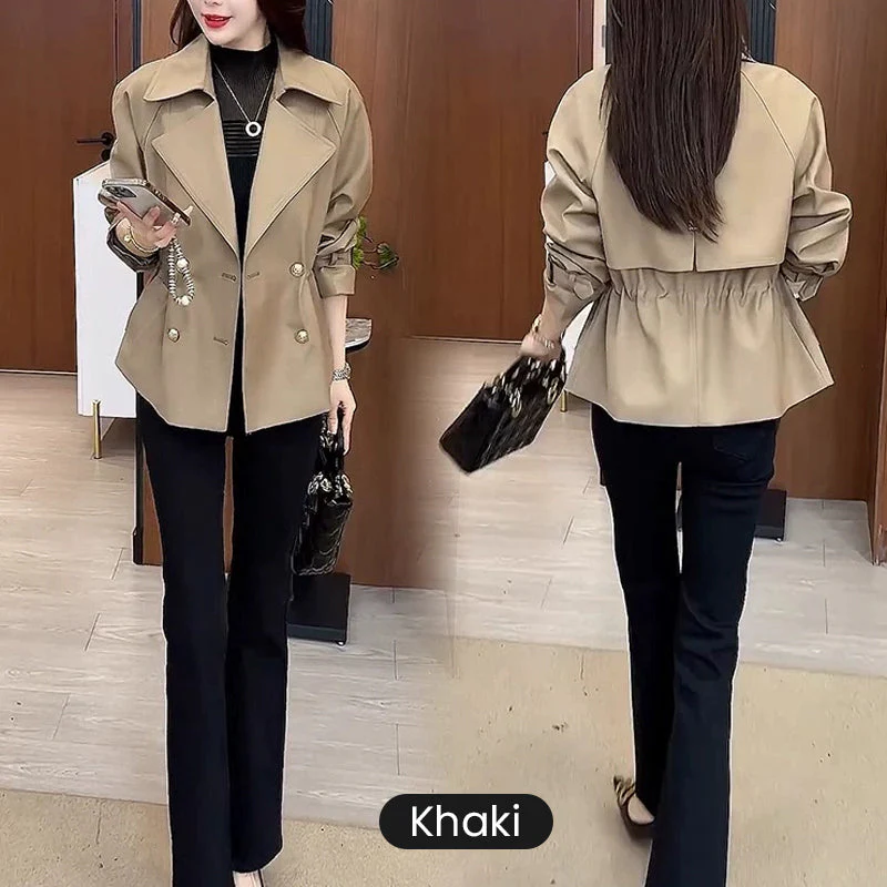 Women's Lapel Double Breasted Short Coats