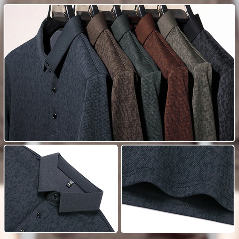 🎁Best Christmas Gift For Girls 50% OFF💖Men's Business Casual Lapel Long Sleeve T-Shirt