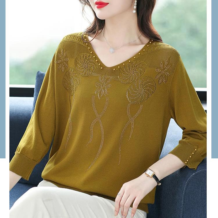 🔥Last Day Sale 49%🔥Women’s Vintage V-neck Beaded Pullover Shirt