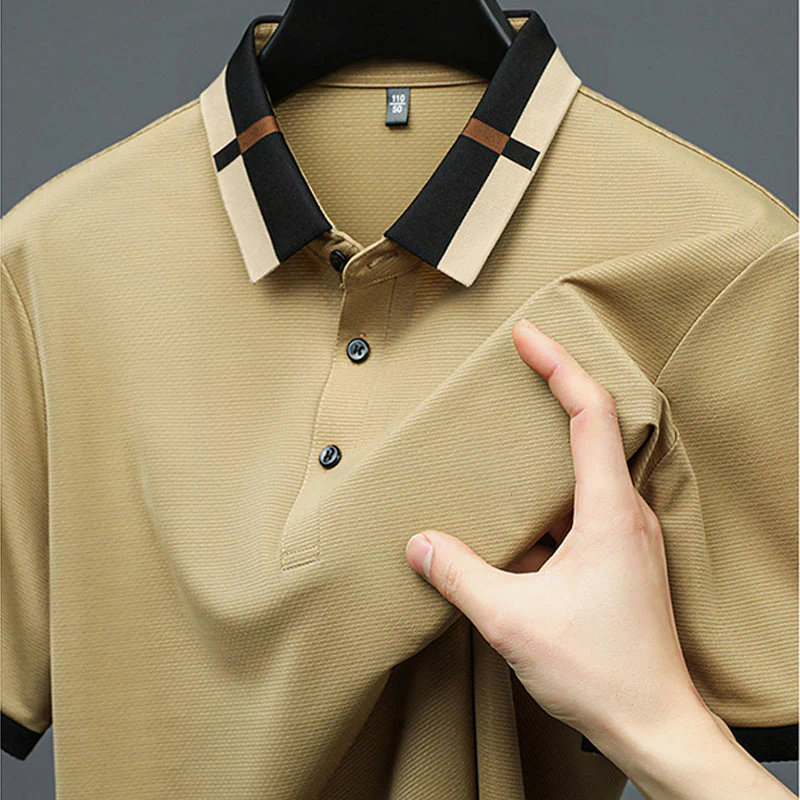 🔥Today 50% off🔥Men's Stretch Ice Silk Short Sleeve Lapel T-shirt