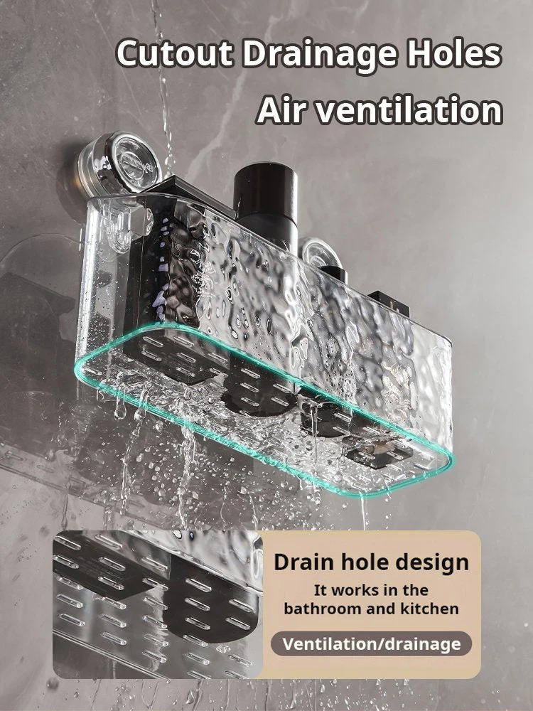 💥Light Luxury Style Glacier Pattern Suction Cup Shelf