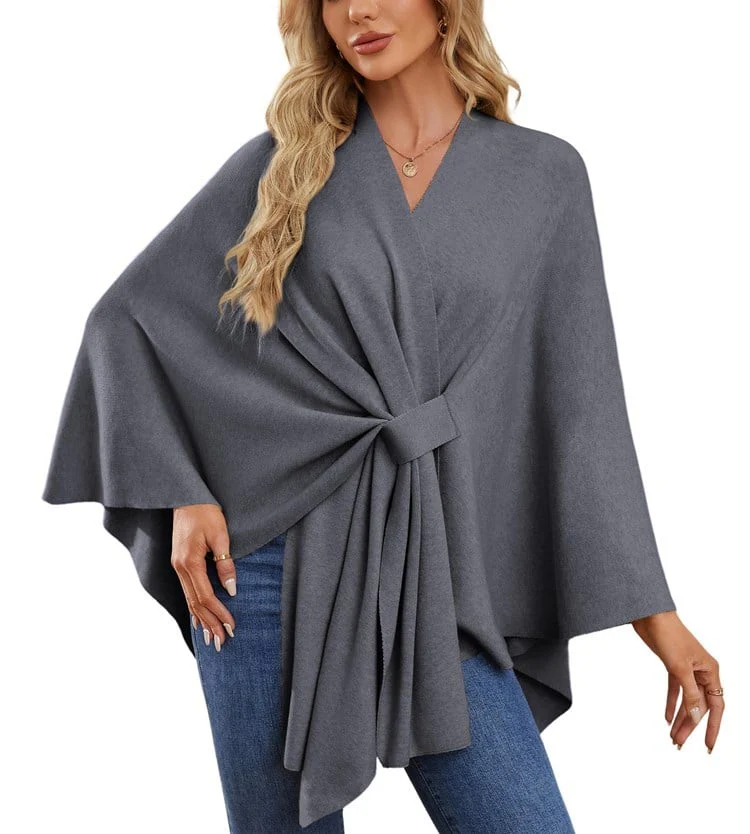 🔥Last Day Sale 49%🔥Elegant Shawl Wraps Soft Open Front Poncho Sweater