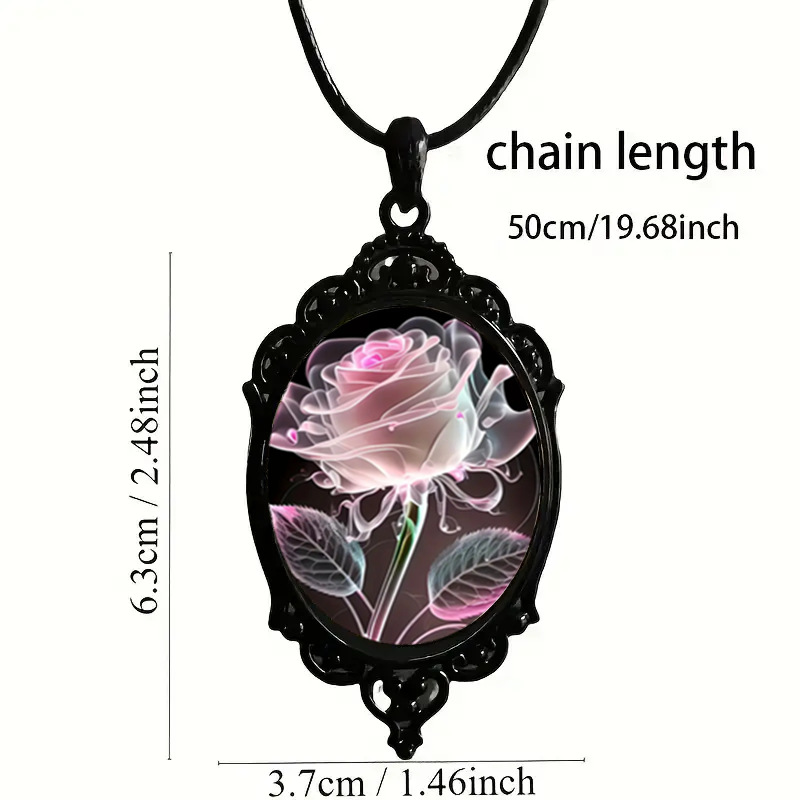 🔥Last day sale🌸 Pink Rose Pendant Necklace