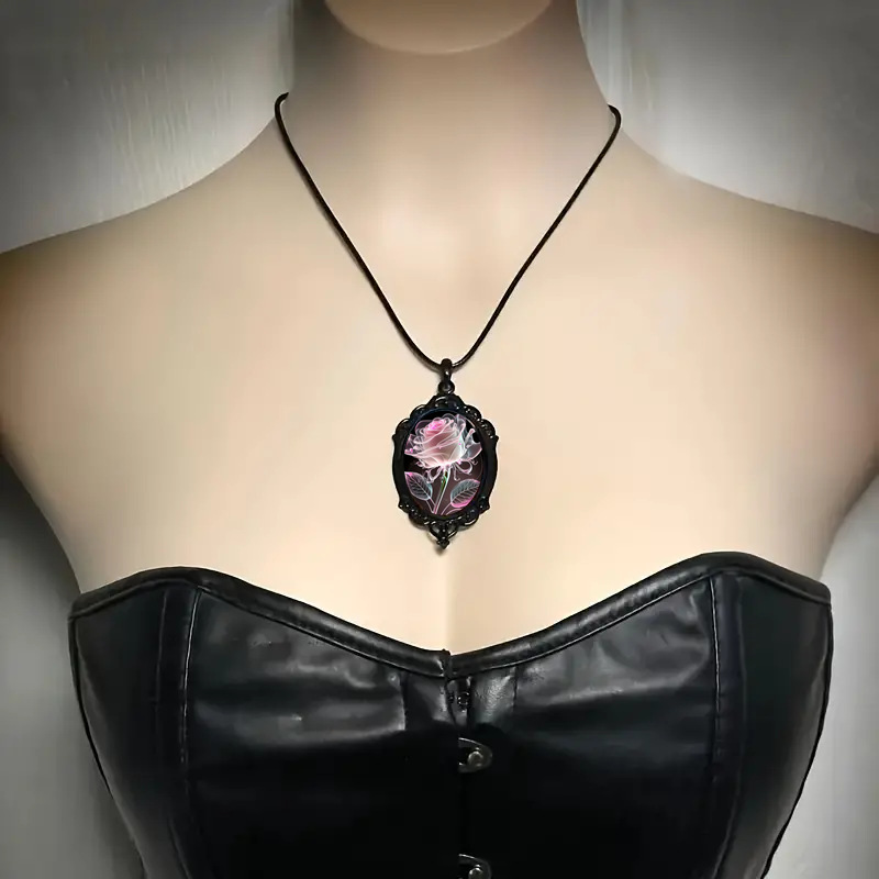 🔥Last day sale🌸 Pink Rose Pendant Necklace
