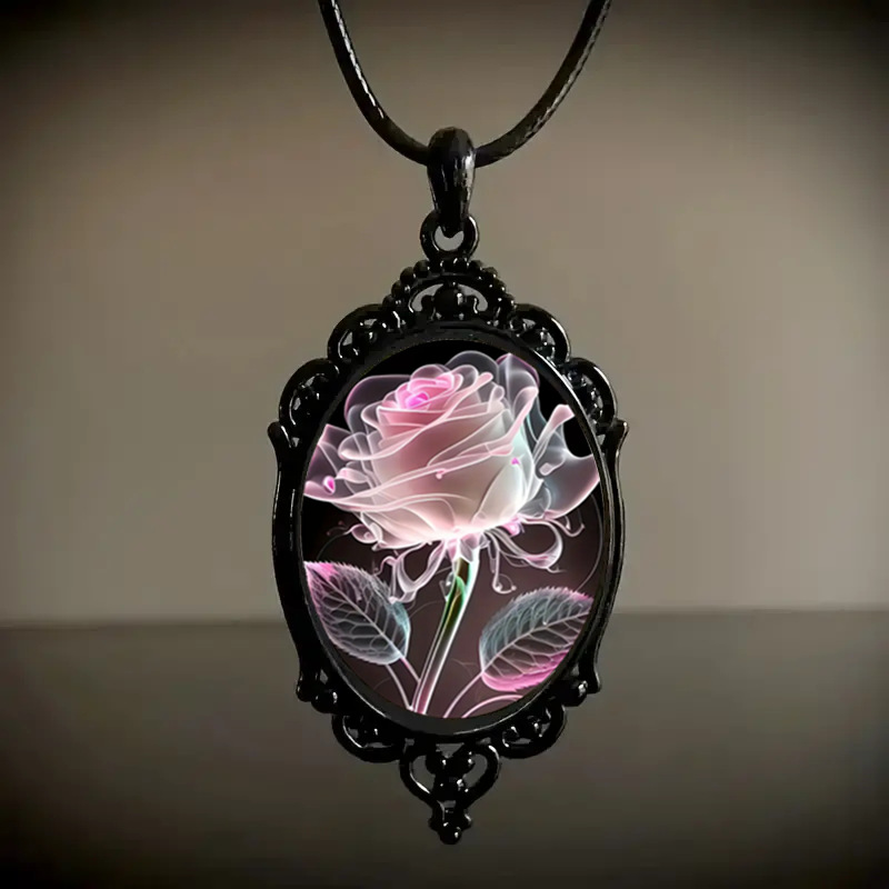 🔥Last day sale🌸 Pink Rose Pendant Necklace
