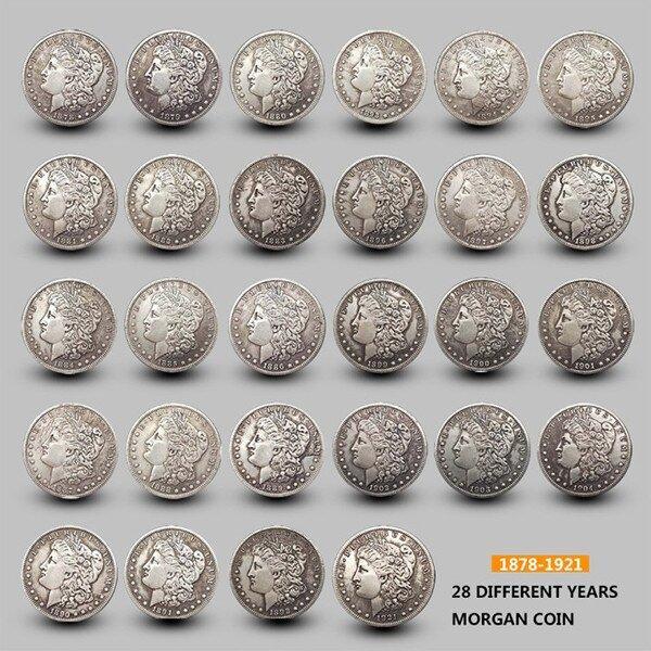 Last 5 sets!!!【Complete Set】1878-1902 Morgan Silver Dollar 25PC