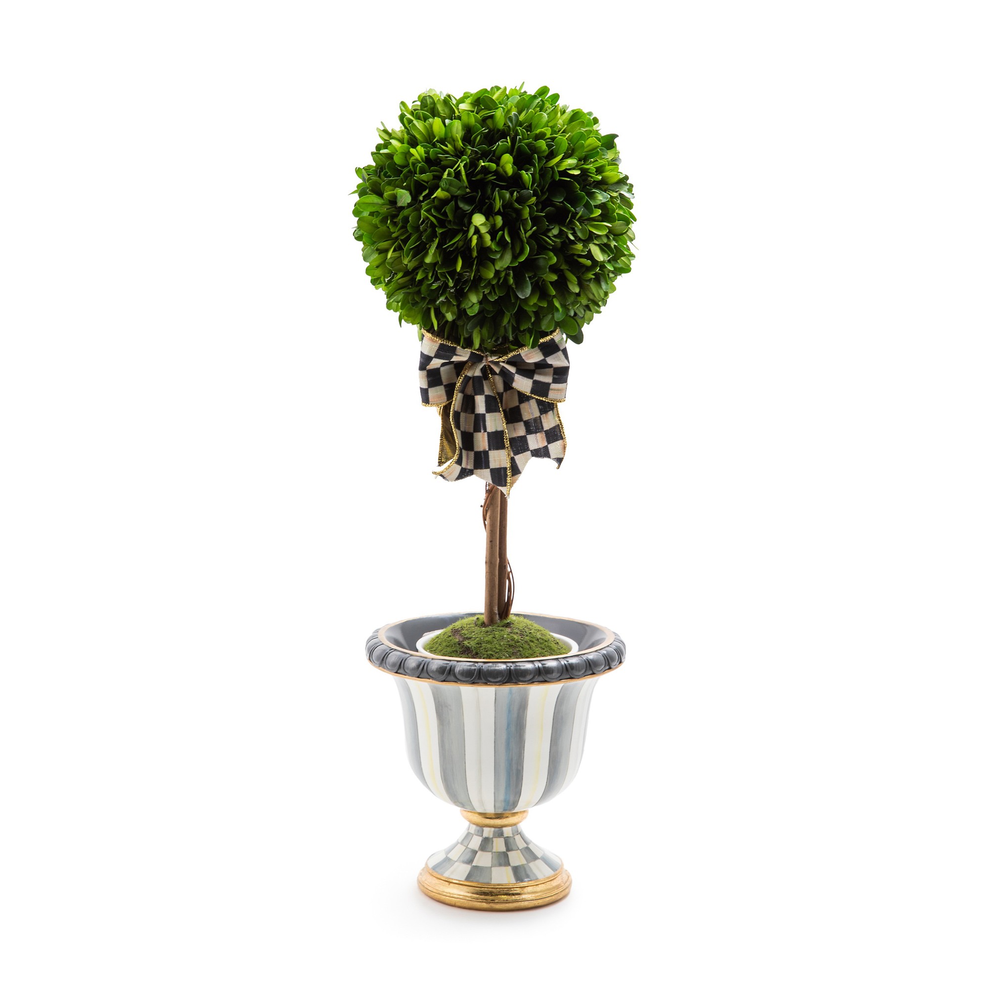 MacKenzie-Childs Sterling Stripe Tabletop Urn