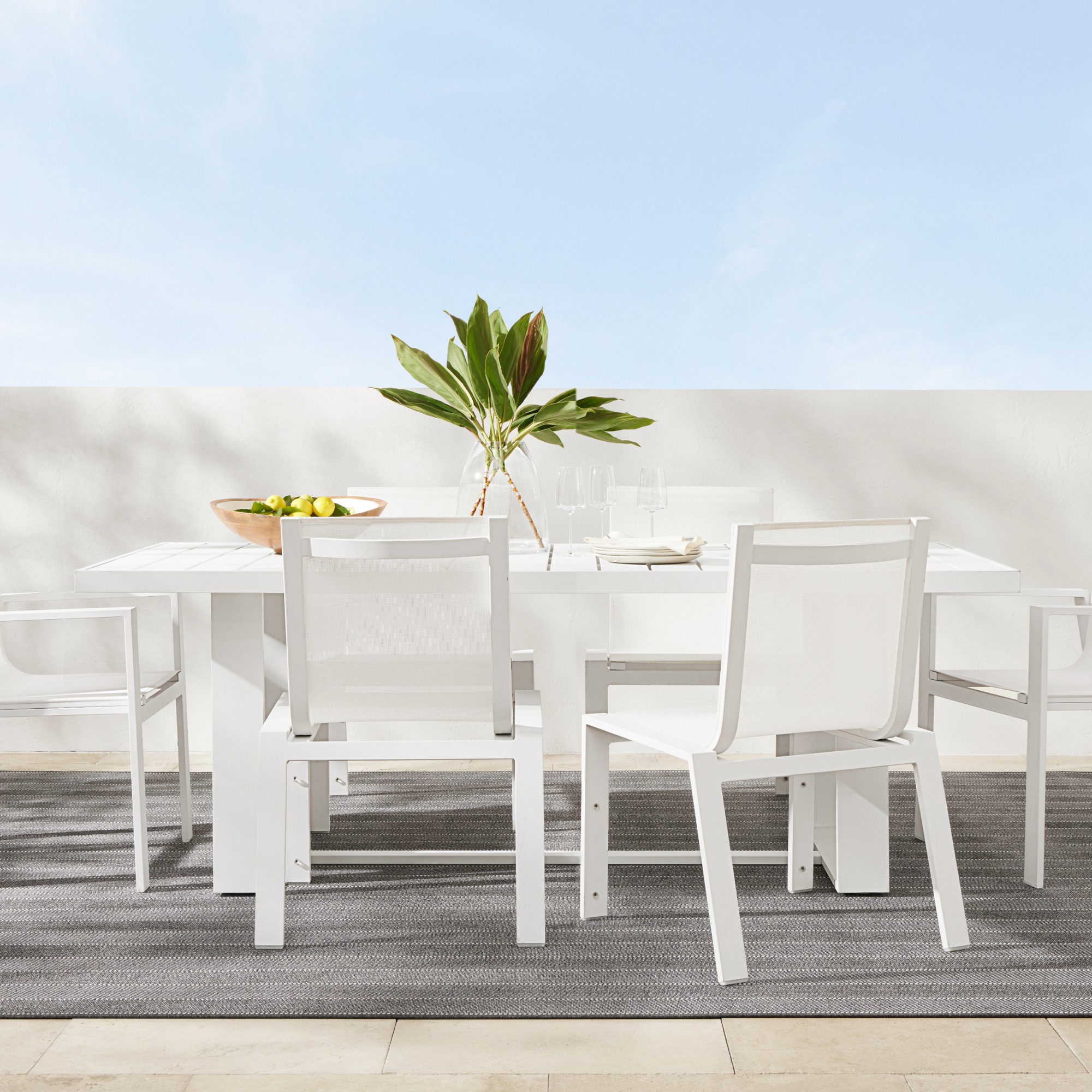 Santa Barbara Outdoor Metal Rectangular Dining Table (84