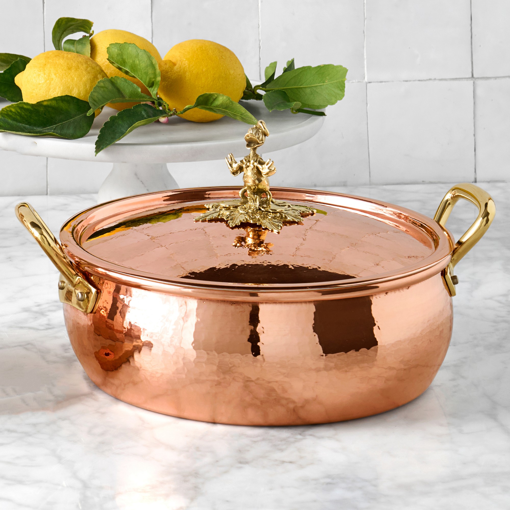 Ruffoni Historia Disney© Hammered Copper Braiser with Donald Duck Knob, 6-Qt.