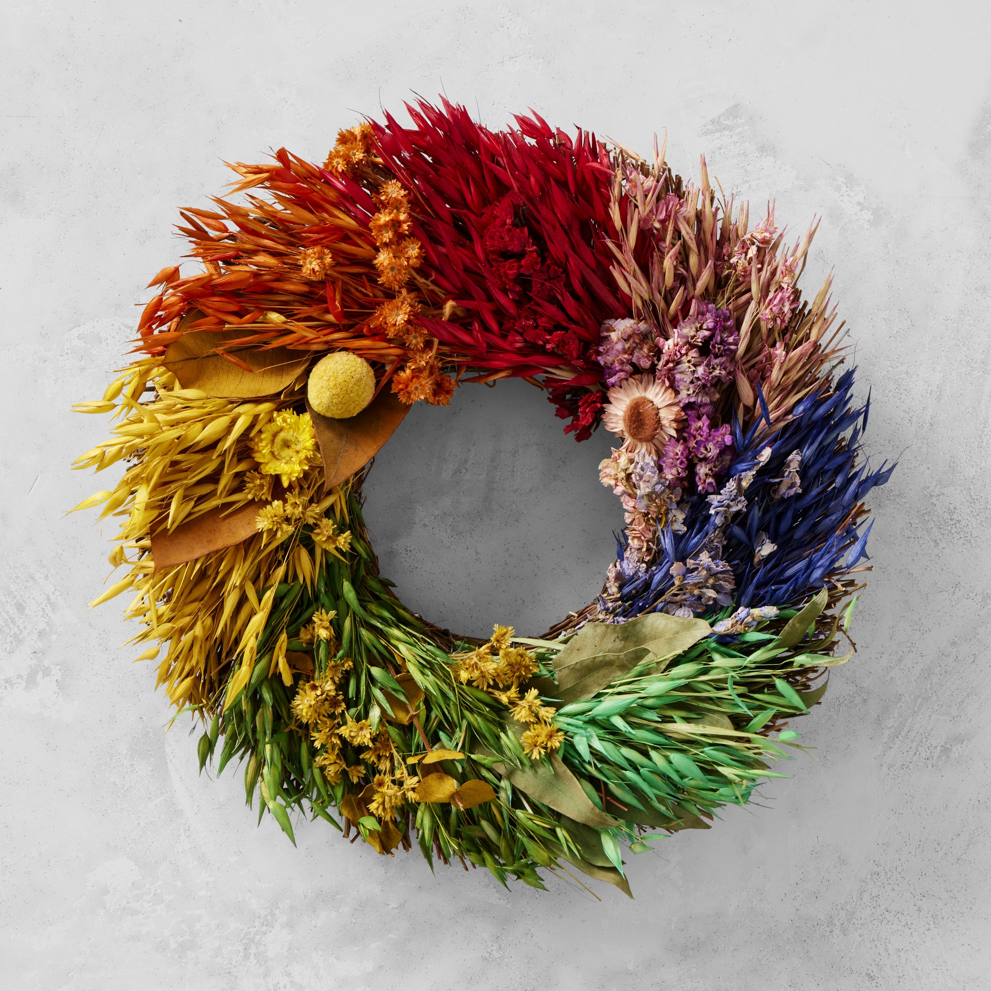 Rainbow Kaleidoscope Live Wreath