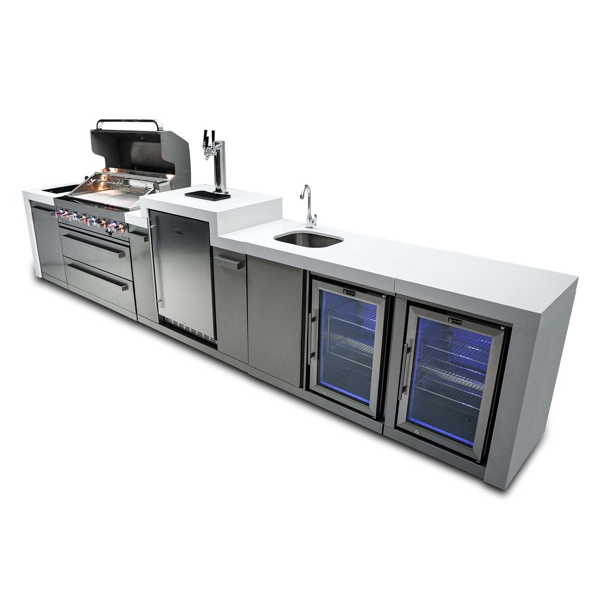 Mont Alpi 805 Deluxe Island with Beverage Center & Fridge