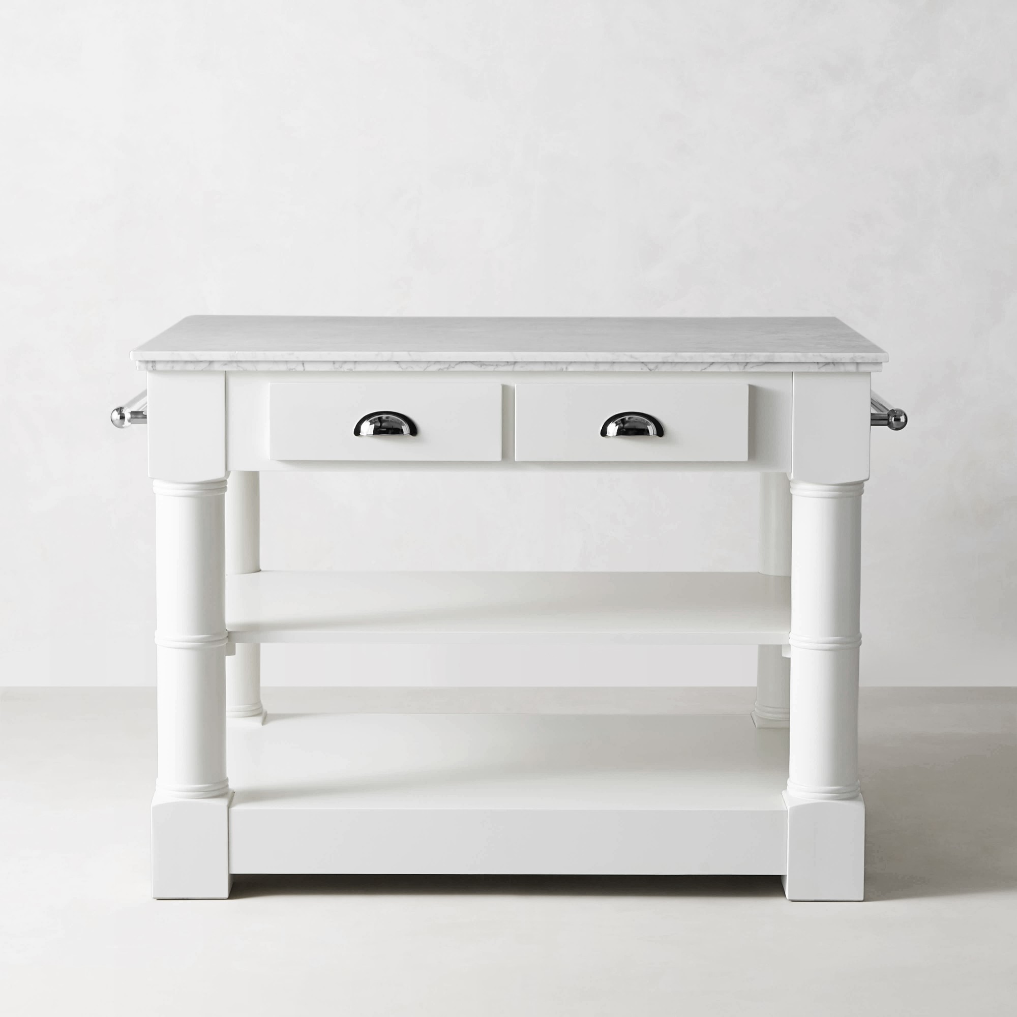 Barrelson Single Kitchen Island with Marble Top (49