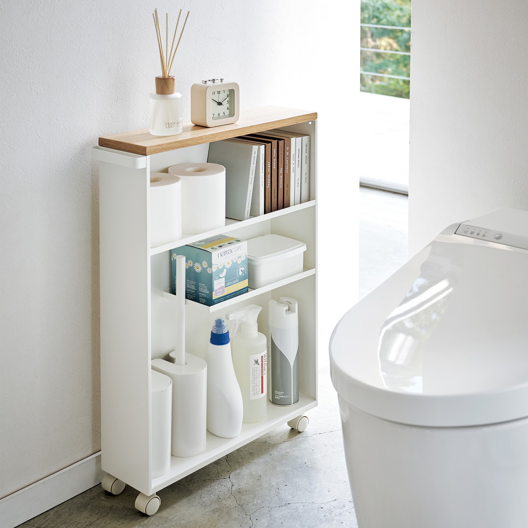 Yamazaki Home Tower Rolling Storage Cart