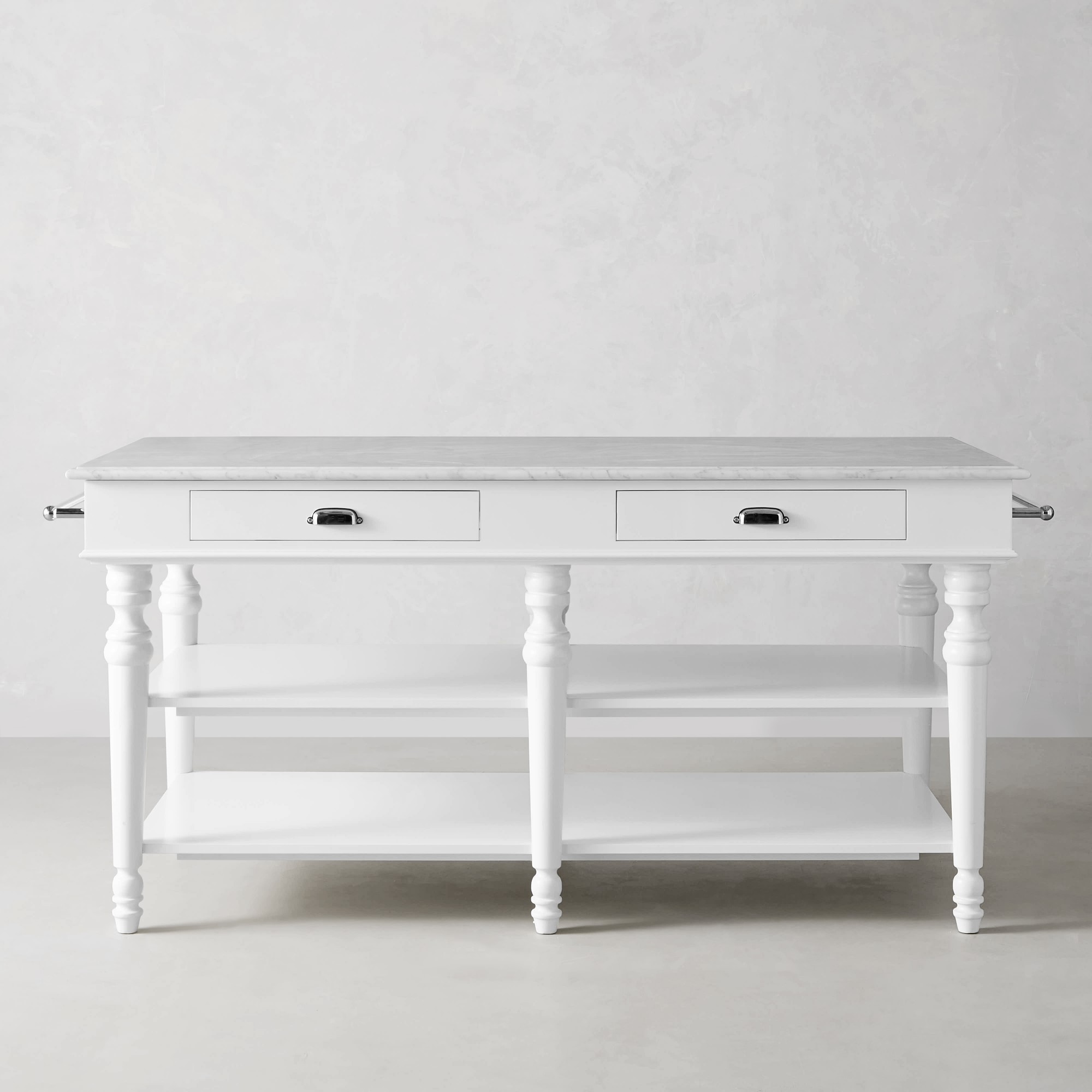 Larkspur Marble-Top Kitchen Island (72