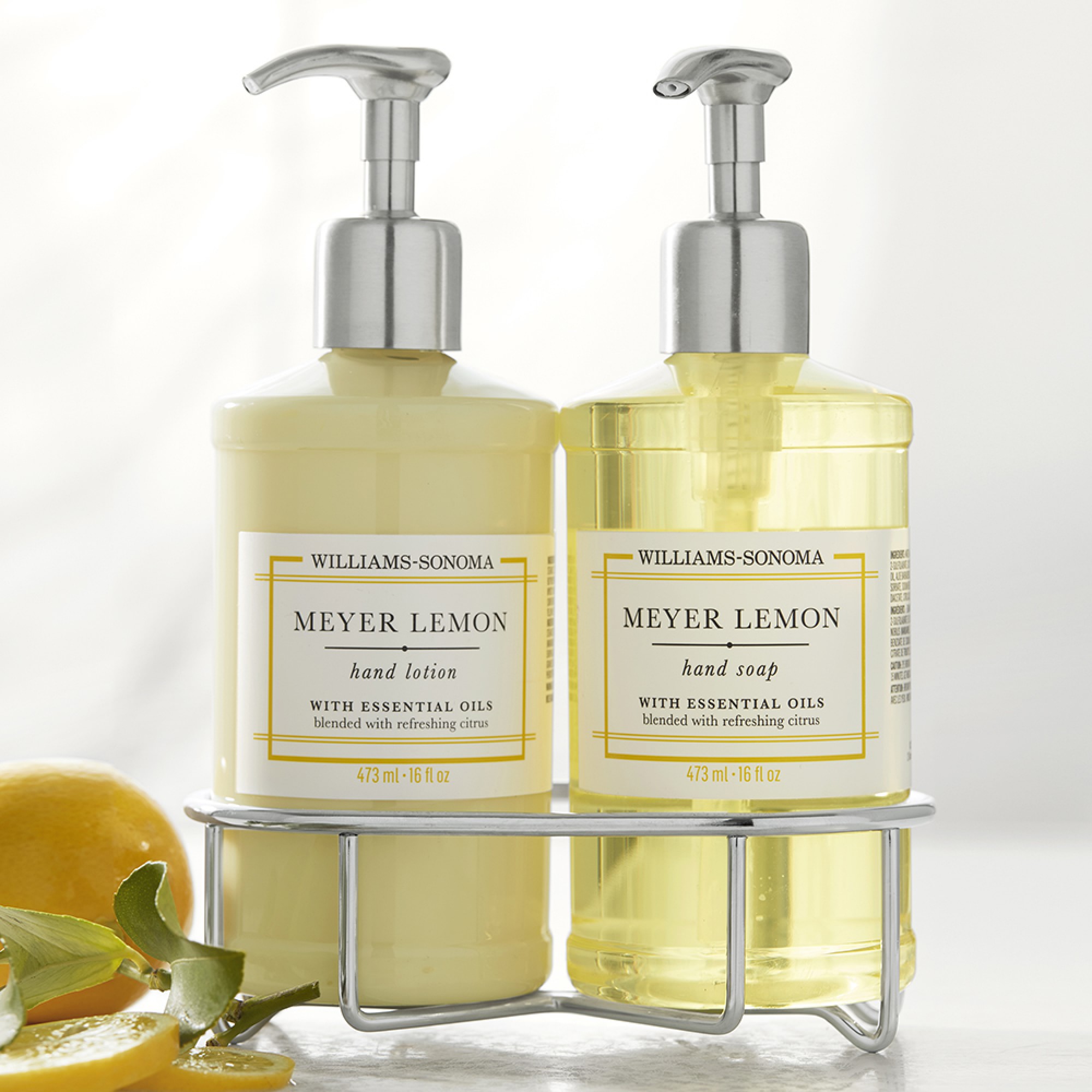 Williams Sonoma Meyer Lemon Hand Soap & Lotion 3-Piece Set